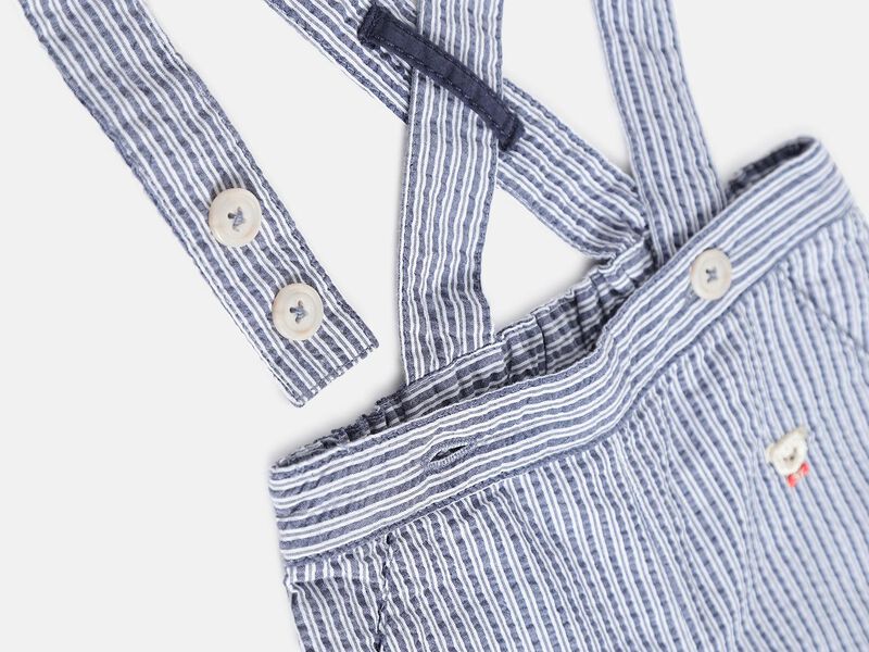 Seersucker Shorts With Suspenders image number null